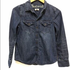 Madewell denim jean long sleeve top size XS